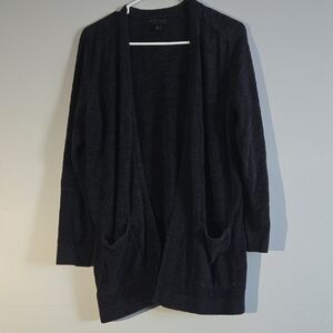 Barefoot Dreams Cozychic Ultra Lite Black Open Front Cardigan, Medium